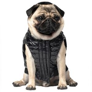 Canada Pooch Black Shiny Puffer Vest NWT Size 10